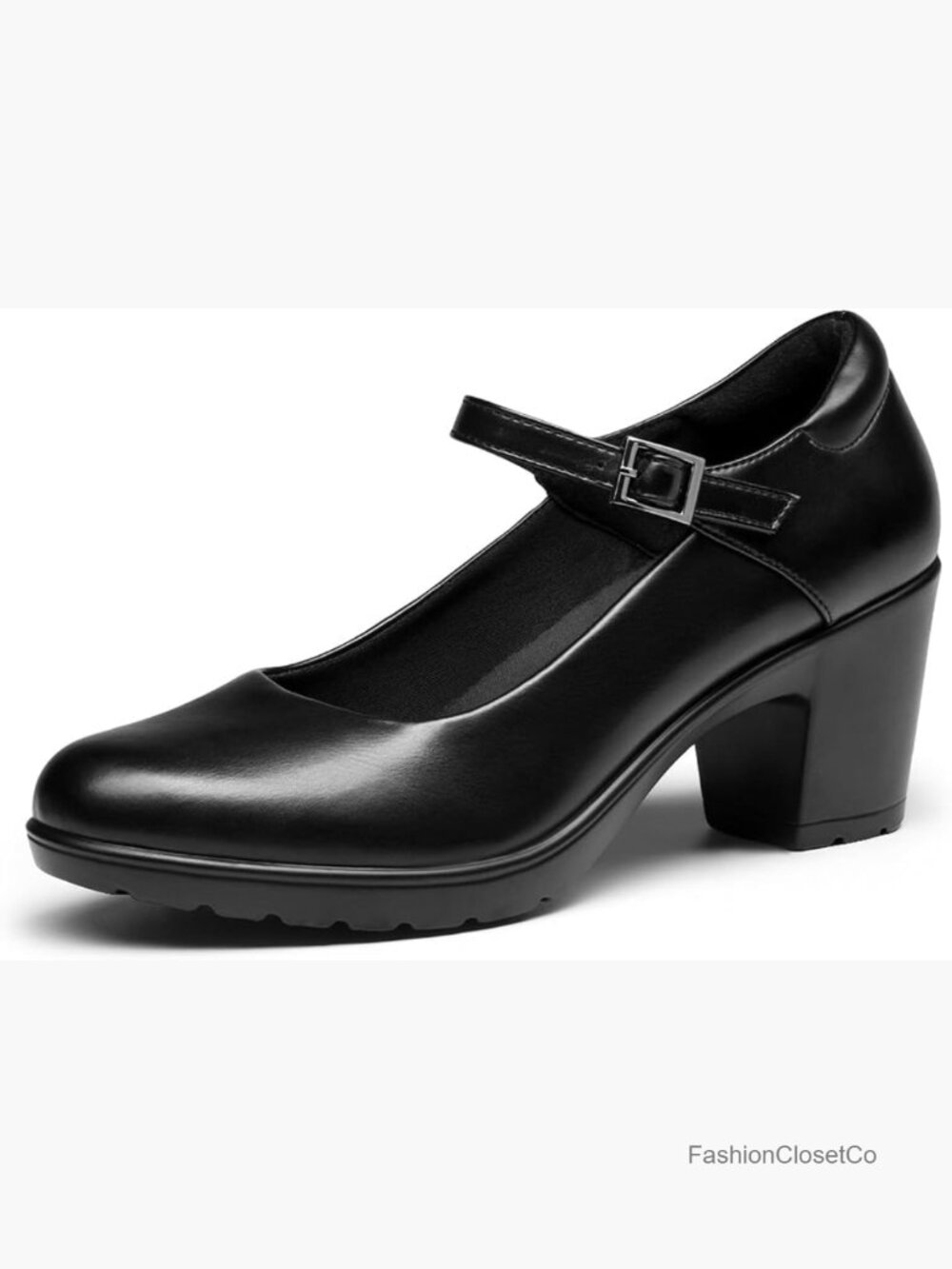 Chunky Low Block Heels Mary Jane Pumps Closed Toe Round Toe Work Dress Shoes
